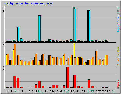 Daily usage for February 2024