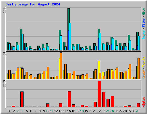 Daily usage for August 2024