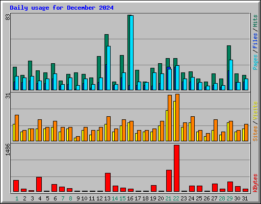 Daily usage for December 2024