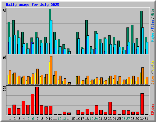 Daily usage for July 2025
