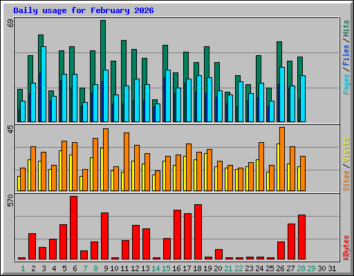 Daily usage for February 2026