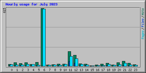 Hourly usage for July 2023