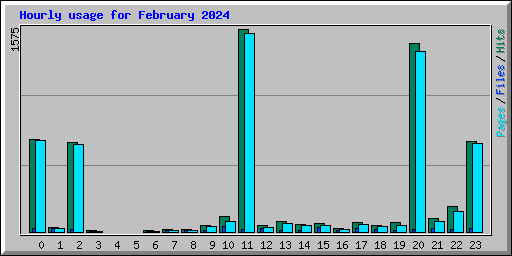 Hourly usage for February 2024