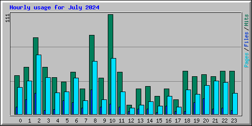 Hourly usage for July 2024