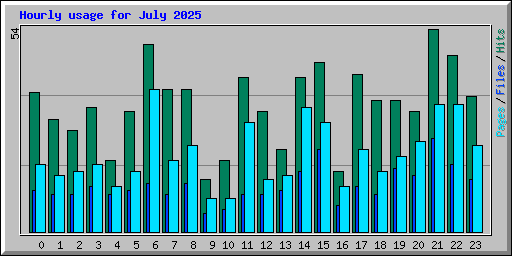 Hourly usage for July 2025