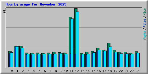 Hourly usage for November 2025