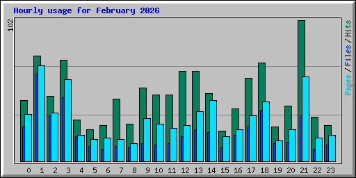 Hourly usage for February 2026